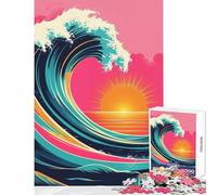 Rompecabezas para Adultos 1000 Piezas diseño Retro de Olas del océano Juguetes antiestrés Regalos de Amigo Secreto Juegos educativos desafiantes de completar tamaño 38x52cm