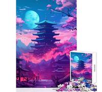 Rompecabezas para Adultos 1000 Piezas diseño Tradicional japonés de neón antiestrés Mujeres y Hombres Ideal para Juegos educativos desafiante de completar tamaño 38x52cm