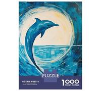 Rompecabezas para Adultos 1000 Piezas Dolphin Abstract Sea Rompecabezas Juegos Divertidos Vacaciones En Casa Matar El Tiempo Oferta como Regalos para Toda La Familia 38x26cm/1000pcs