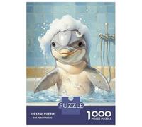 Rompecabezas para Adultos 1000 Piezas Dolphin in A Bathtub Rompecabezas para Adultos Juegos Relajantes Regalos para Mujeres Oferta como Regalos para Toda La Familia 70x50cm/1000pcs