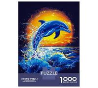 Rompecabezas para Adultos 1000 Piezas Dolphin Sunset Jump Rompecabezas Juegos Relajantes Corte De Precisión Cumpleaños Y Navidad 38x26cm/1000pcs