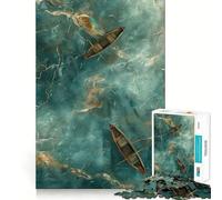 Rompecabezas para Adultos 1000 Piezas Dos Barcos en Agua Turquesa Juego de Ajuste Acertijo Regalo de ingenio Tiempo de diversión Tranquilo Regalo de Arte navideño (38x52cm)