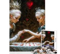 Rompecabezas para Adultos 1000 Piezas Dos Reinas y Corazones Inspirado en Alicia en el país de Las Maravillas Juguetes educativos Regalos para Mujeres y Hombres Juegos relajantes Que ayudan