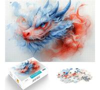 Rompecabezas para Adultos 1000 Piezas Dragón de Acuarela Juguete Educativo para aliviar el estrés Mejorar el Amor Entre Parejas 52x38cm