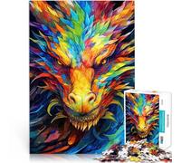 Rompecabezas para Adultos 1000 Piezas Dragón de fantasía japonés Entrena tu Cerebro y Tus Manos Cada Pieza es única: un desafiante y Divertido Juego Familiar 26x38cm