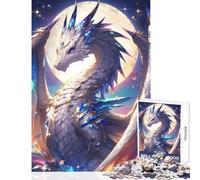 Rompecabezas para Adultos 1000 Piezas dragón Lunar Legendario Juguete Educativo Gran Regalo Juegos Familiares con póster a Juego y Hoja de Trivia tamaño 38x52cm