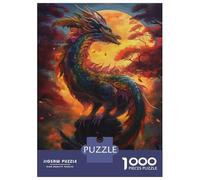 Rompecabezas para Adultos 1000 Piezas Dragon Sunset Rompecabezas Juguete Decoración De Pared Vacaciones En Casa Matar El Tiempo Juego Desafiante Regalos 38x26cm/1000pcs