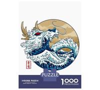 Rompecabezas para Adultos 1000 Piezas Dragon Wave Off Kanagawa Rompecabezas para Adolescentes Juegos Relajantes Una Obra De Arte Cumpleaños Y Navidad 38x26cm/1000pcs