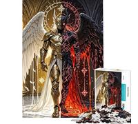 Rompecabezas para Adultos 1000 Piezas Dualidad de ángeles y Demonios Rompecabezas prácticos para Adultos Ideales para Pasar el Tiempo en casa Durante Las Vacaciones Regalo de cumpleaños (38x52cm)