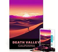 Rompecabezas para Adultos 1000 Piezas Duna del Valle de la Muerte Atardecer Arte de Borde Premium Juguete de Habilidades cognitivas Juego Casual Juego de cumpleaños Divertido (38x26cm)