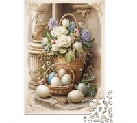 Rompecabezas para Adultos 1000 Piezas Easter Eggs Basket Decor Rompecabezas para Adultos Juegos De Relajación Carrera De Velocidad De Manos Juego Desafiante Regalos 70x50cm/1000pcs