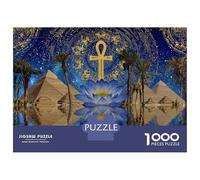 Rompecabezas para Adultos 1000 Piezas Egyptian Pyramid Lotus Flower Rompecabezas para Adolescentes Juego De Ingenio Mejora La Memoria Actividades Divertidas En Casa 70x50cm/1000pcs