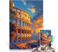 Rompecabezas para adultos, 1000 piezas, el Coliseo en Roma, competencia de velocidad de mano, 19.7 x 29.5 pulgadas, regalo de cumpleaños, regalos, arte de pared