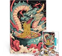 Rompecabezas para Adultos 1000 Piezas El dragón Come Fideos Ramen japoneses Juego Familiar para y Regalo de Obra de Arte 75x50cm