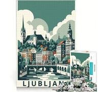 Rompecabezas para Adultos: 1000 Piezas El Encanto Atemporal de Liubliana Juego de ingenio Interesante Forma de Reducir el estrés Regalo Ideal para quienes Buscan un desafío 38x26cm
