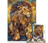 Rompecabezas para Adultos 1000 Piezas El Rey León de Cristal Legendario Juguetes para Hacer tú Mismo Regalos de cumpleaños Juego Familiar Adecuado para decoración de Escritorio tamaño 38x52cm
