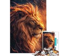 Rompecabezas para Adultos 1000 Piezas El Rey León en Fuego Rompecabezas para Adultos Juguetes antiestrés Una Obra de Arte Regalos para Amigos y Familiares (Tamaño 50x75cm)