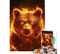 Rompecabezas para Adultos 1000 Piezas El Rompecabezas Llameante Oso Majestuoso Mejora la Memoria y ejercita el Cerebro 38x52cm