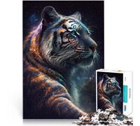 Rompecabezas para adultos 1000 piezas El Tigre Cósmico Rompecabezas educativos de aprendizaje regalos de rompecabezas de Navidad 14.96" x 20.47"