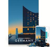 Rompecabezas para Adultos,1000 Piezas,Elbphilharmonie,Alemania,Corte Suave,Arte,Juego Creativo para el Cerebro,diversión para el Tiempo Libre, Tranquilo (50x75cm)