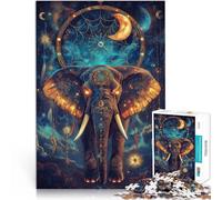 Rompecabezas para Adultos 1000 Piezas Elefante de fantasía Competición de Velocidad de Manos con póster a Juego y Hoja de Trivia 38x26cm