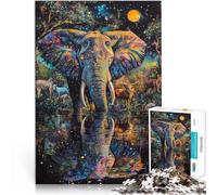 Rompecabezas para Adultos 1000 Piezas Elefante majestuoso Entrena tu Cerebro y Tus Manos Cada Pieza es única: un desafiante y Divertido Juego Familiar 38x26cm