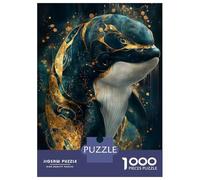 Rompecabezas para Adultos 1000 Piezas Elegant Orca Whale with Gold Accents Rompecabezas para Adultos Juegos De Relajación Análisis Y Lógica Oferta como Regalos para Toda La Familia 52x38cm/1000pcs