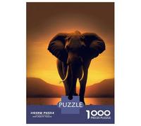 Rompecabezas para Adultos 1000 Piezas Elephant Sunset Rompecabezas para Adolescentes Juegos Relajantes Análisis Y Lógica Cumpleaños Y Navidad 52x38cm/1000pcs