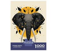 Rompecabezas para Adultos 1000 Piezas Elephant Vector Portrait with Golden Abstract Circle Rompecabezas para Adolescentes Juegos Relajantes Una Obra De Arte Cumpleaños Y Navidad 70x5