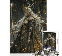 Rompecabezas para Adultos 1000 Piezas Elfo Guerrero Iluminado por la Luna decoración del hogar Juguetes Ideas de Regalos Juego de ingenio Mejora el Amor Entre Parejas tamaño 50x75cm
