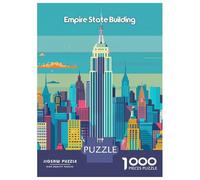 Rompecabezas para Adultos 1000 Piezas Empire State Building Rompecabezas para Adultos Juguetes DIY Regalo De Cumpleaños Juego Desafiante Regalos 38x26cm/1000pcs