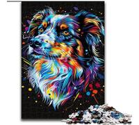 Rompecabezas para Adultos, 1000 Piezas en Miniatura de Perro Pastor Americano Hecho de cartón Navidad, Halloween, Pascua y Año Nuevo 1000 Piezas(26x38cm)