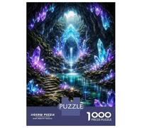 Rompecabezas para Adultos 1000 Piezas Enchanted Crystal Cave Waterfall Rompecabezas para Adolescentes Juegos Familiares Difícil Difícil Cumpleaños Y Navidad 38x26cm/1000pcs