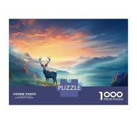 Rompecabezas para Adultos 1000 Piezas Enchanted Forest Sunset Deer Rompecabezas para Adultos Juegos Divertidos Desafío Difícil Diversión En Casa Actividades, 70x50cm/1000pcs