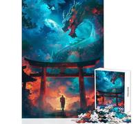 Rompecabezas para Adultos 1000 Piezas Escena de dragón místico Decoración del hogar Juguetes Grandes Regalos y Juguetes Juego Familiar Mejorar el Amor Entre Parejas Tamaño 50x75cm