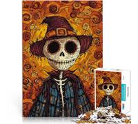 Rompecabezas para Adultos 1000 Piezas Espantapájaros Día de los Muertos Juegos Divertidos con Piezas de Formas aleatorias Que se entrelazan Completamente 38x26cm