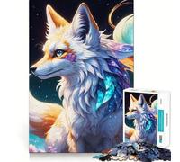 Rompecabezas para Adultos,1000 Piezas,Espíritu Celestial,Zorro en una Noche mística,Arte de Ajuste, Juego de Habilidad Mental,Tiempo de Descanso,Juego de cumpleaños,Arte,Juego (38x26cm)
