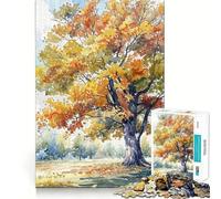 Rompecabezas para Adultos 1000 Piezas Esplendor del Roble otoñal Corte Juguete Divertido para ejercitar la Mente Juego Tranquilo Divertido Regalo de cumpleaños (38x26cm)