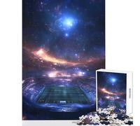 Rompecabezas para Adultos 1000 Piezas Estadio de fútbol flotando en la inmensidad del Espacio Juguete Educativo Regalo de cumpleaños Juegos Divertidos fomenta el Amor Entre Parejas tamaño 38x52cm
