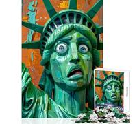 Rompecabezas para Adultos 1000 Piezas Estatua de la Libertad Arte Decoración del hogar Juguetes Grandes Regalos y Juguetes Juego Familiar Mejorar el Amor Entre Parejas Tamaño 50x75cm