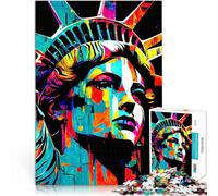 Rompecabezas para Adultos 1000 Piezas Estatua de la Libertad Juguetes educativos de Aprendizaje Interacción Entre Padres e Hijos 52x38cm