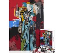 Rompecabezas para Adultos 1000 Piezas Estatua de la Libertad Pop Art Juguete Educativo Gran Regalo para Juegos Juego Imposible Potencia el Amor Entre Parejas tamaño 50x75cm