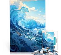 Rompecabezas para Adultos 1000 Piezas Estilo cómico de Anime Wave Matar el Tiempo en Vacaciones en casa Mejorar el Amor Entre Parejas 50x70cm