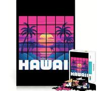 Rompecabezas para Adultos,1000 Piezas,Estilo Hawaii Vaporwave,Corte Suave,Arte Creativo,Juego Mental,diversión para el Tiempo Libre,Regalo navideño Relajante (38x52cm)
