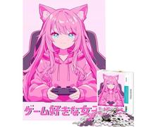 Rompecabezas para Adultos 1000 Piezas Estilo Kawaii Anime Gamer Girl Juegos relajantes Juguetes educativos Regalo para cumpleaños Divertidos y con Humor (tamaño 38x26cm)