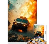 Rompecabezas para Adultos 1000 Piezas explosión de vehículo Militar decoración del hogar Juguetes Ideas de Regalo Juego de ingenio Mejora el Amor Entre Parejas tamaño 38x26cm
