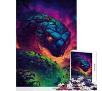 Rompecabezas para adultos 1000 piezas fantasía serpiente criatura arte digital juguete decoración de pared regalos para mujeres y hombres juego práctico que mejora el amor entre parejas tamaño 38x52cm