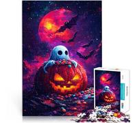 Rompecabezas para Adultos 1000 Piezas Fantasma en Calabaza Juegos Divertidos para la Familia Trato como Regalo para Toda la Familia 38x26cm