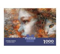 Rompecabezas para Adultos, 1000 Piezas Fantasy Artwork with Cat Rompecabezas para Adolescentes, Juguete, Decoración De Pared, Regalos para Amigos Y Familiares 70x50cm/1000pcs