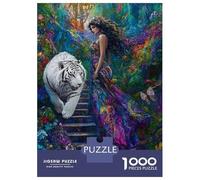 Rompecabezas para Adultos 1000 Piezas Fantasy Artwork with Tiger-1 Rompecabezas para Adolescentes Juguete Decoración De Pared Alivio del Estrés Cumpleaños 70x50cm/1000pcs